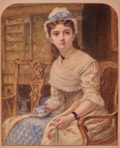 Mujer joven con un pseudo vestido del siglo XVIII de Robert W. Little