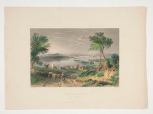 Center Harbour, lago Winnipesaukee, ilustración para Nathaniel Parker Willis de Robert Wallis