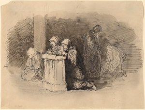 Figuras rezando en una iglesia, Florencia de Robert Walter Weir