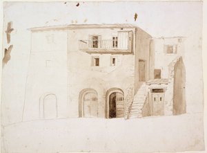 TEMA de Italia: casa de piedra con dos puertas y escaleras en el centro de Robert Wilhelm Ekman