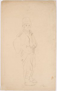 Niño mendigo con una bolsa a la espalda de Robert Wilhelm Ekman