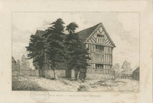 Madeley - Casa antigua: grabado de Robert William Buss