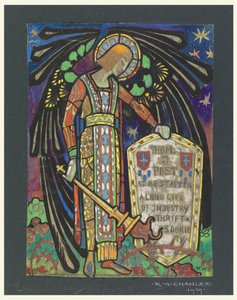 Diseño para Ventana Memorial de Vidrieras para Thomas J. Post de Robert Winthrop Chanler