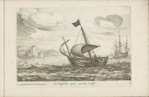 Dogger de dogboot Een Dogh-boot groot sobre 8 Last / Dogh-Boot de 8 Tonneaux (título sobre el objeto) Diversos barcos dont on se sert dans les Provinces Unies / Iconos de varios barcos holandeses cuyo uso es principalmente en las aguas interiores de la reg de Robert de Baudous (possibly)