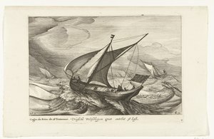 transbordadores de Frisia Vriesche Ferry barcos grandes sobre 38 Last / Cague de Frise. Los 38 Tonneaux (título sobre objeto) Tipos de barcos holandeses, 1627 (título de la serie) Diverse Navires Don ton se sert dans les Provinces Unies / Icones Variarum N