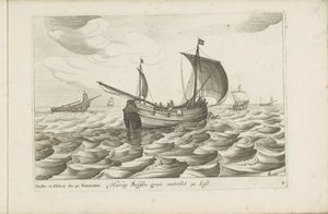 haringbuizen Haring buyssen groot about 40 Last / Buche ou flibot de 40 tonneaux (título sobre el objeto) Diversos barcos no se dan en las provincias unidas de Robert de Baudous (possibly)
