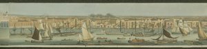 Vista panorámica del Río Támesis, desde su orilla sur en Bermondsey mostrando Stepney, 1823 de Robert the Elder Havell
