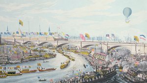 La inauguración del nuevo Puente de Londres, por el Rey Guillermo IV y la Reina Adelaida, 1831 de Robert the Elder Havell