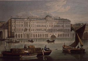 Vista de Somerset House, pub. 1821 por Colnaghi & Co. de Robert the Elder and Younger Havell