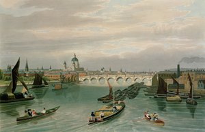 Vista del puente de Blackfriars y la catedral de San Pablo, pub. 1820 por Colnaghi und Co.