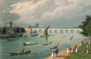 Vista del Puente de Waterloo, pub. 1820 por Colnaghi y Co. de Robert the Elder and Younger Havell