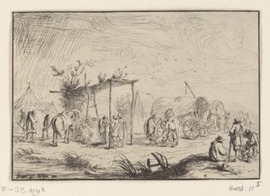 Herrador en un campamento Diferentes campamentos (título de la serie) de Robert van den Hoecke