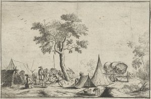 Campamento con carpa puntiaguda de Robert van den Hoecke