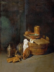 Naturaleza muerta con utensilios de cocina de Robert van den Hoecke