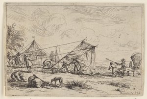 Montar una tienda de campaña Diferentes campamentos (título de la serie) de Robert van den Hoecke