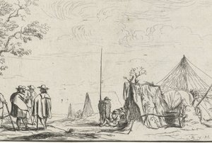 Soldados en un campamento Diferentes campamentos (título de la serie) de Robert van den Hoecke