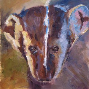Feisty Friend, 2019 (óleo sobre panel) de Roberta Murray
