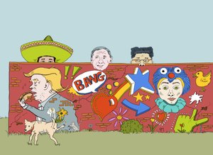 El muro que construyó Donald, 2019 (digital) de Roberta Murray