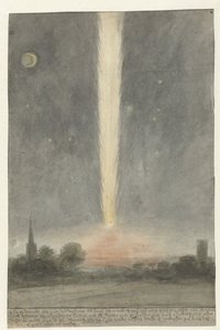 Estrella de cola sobre Beverwijk, 1680 de Rochus van Veen (attributed to)
