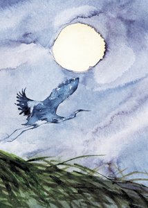 Vuelo de garzas a la luz de la luna de RodMacIver
