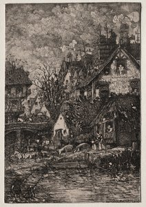 Entrada a un pueblo, 1861 de Rodolphe Bresdin