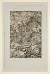 Entree de Village (cabañas con techo de paja) de Rodolphe Bresdin