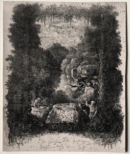 Primer frontispicio para Fábulas y cuentos de hadas de Thierry-Faletans de Rodolphe Bresdin
