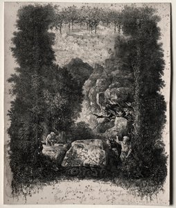 Primer frontispicio para Fábulas y Cuentos de Hadas de Thierry-Faletans de Rodolphe Bresdin