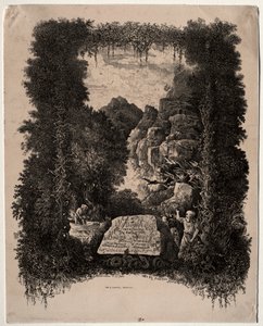 Primer frontispicio para Fábulas y cuentos de hadas de Thierry-Faletans de Rodolphe Bresdin