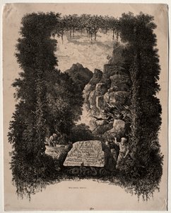 Primer frontispicio para Fábulas y cuentos de hadas de Thierry-Faletans, 1868 de Rodolphe Bresdin