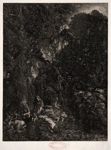 Sagrada Familia con ciervo, 1871 de Rodolphe Bresdin