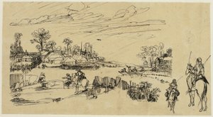 Jinetes y pescadores de Rodolphe Bresdin