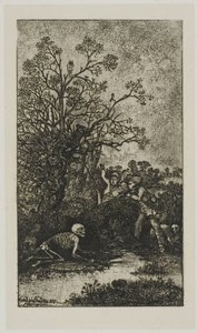 Cazadores sorprendidos por la muerte de Rodolphe Bresdin