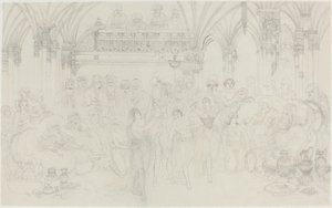 Interior: niñas bailarinas entreteniendo a jefes de Rodolphe Bresdin