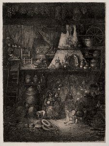 Interior campesino en la Alta Garona, 1858 de Rodolphe Bresdin
