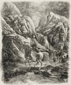 Jinete en las Montañas de Rodolphe Bresdin