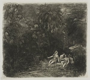 Los Bañistas bajo las Palmas de Rodolphe Bresdin