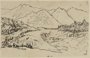 Pueblo de montaña de Rodolphe Bresdin