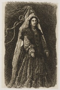 Mujer con Traje Medieval Fantástico de Rodolphe Bresdin
