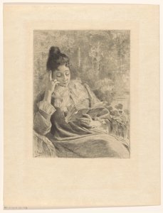 Mujer lectora en una silla de Rodolphe Piguet