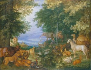 Orfeo encanta a los animales con su música de Roelandt Jacobsz. Savery