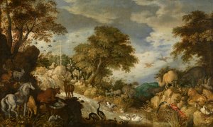 Orfeo y los animales (óleo sobre lienzo) de Roelandt Jacobsz. Savery