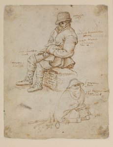 Dos figuras sentadas (verso) de Roelandt Jacobsz. Savery