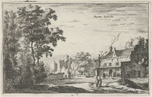 Cara en Utrecht Buyten Uytrecht (título sobre el objeto) Paisajes en el norte de los Países Bajos (Roelant Roghman) (título de la serie) de Roelant Roghman
