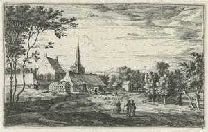Vista de Heesbeen Hesbone (título sobre el objeto) Escenas de aldeas en el norte de los Países Bajos (título de la serie) de Roelant Roghman