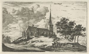 Iglesia en Nederhorst den Berg Den Bergh (título sobre objeto) Escenas de aldeas en el norte de los Países Bajos (título de la serie) de Roelant Roghman