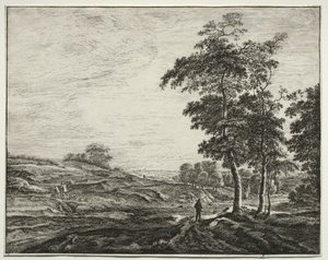 Seis vistas en el bosque de La Haya: Campesino visto desde atrás de Roelant Roghman