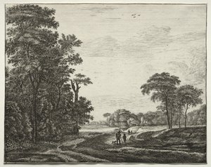 Seis vistas en el Bosque de La Haya: Placa 2 de Roelant Roghman