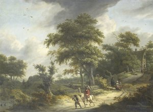 Paisaje con Falconer de Roelof Jansz. van Vries