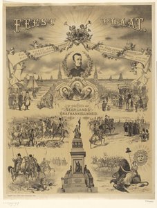 Placa de celebración en memoria de la independencia holandesa, 1813-1888 (título sobre objeto) de Roelof Raar